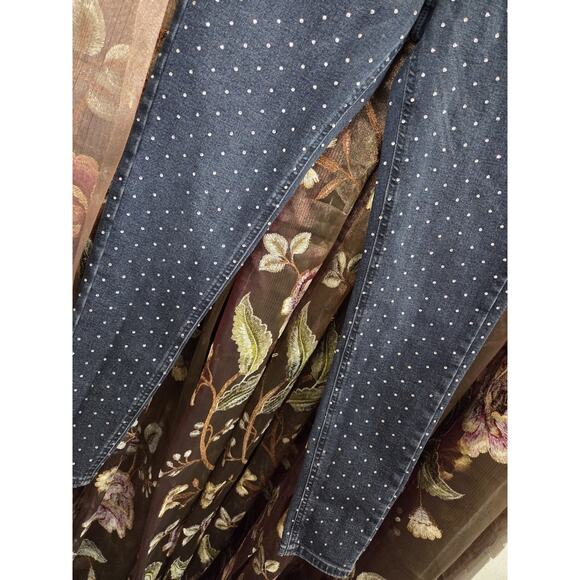 Top Shop Moto Jamie High Rise Skinny Denim Jeans Rhinestone Women Size 28 - Picture 5 of 13